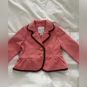 Janie and Jack Pink Blazer with Brown Accents